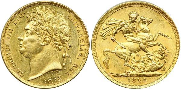 1 Соверен Соединённое королевство Великобритании и Ирландии (1801-1922) Золото Георг IV (1762-1830)
