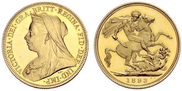 1 Соверен Соединённое королевство Великобритании и Ирландии (1801-1922) Золото Виктория (1819 - 1901)