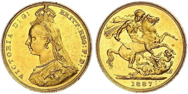 1 Соверен Соединённое королевство Великобритании и Ирландии (1801-1922) Золото Виктория (1819 - 1901)