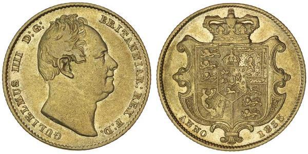 1 Соверен Соединённое королевство Великобритании и Ирландии (1801-1922) Золото Вильгельм IV (1765-1837)