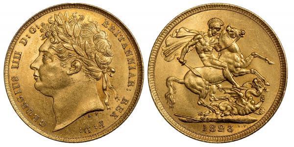 1 Соверен Соединённое королевство Великобритании и Ирландии (1801-1922) Золото Георг IV (1762-1830)