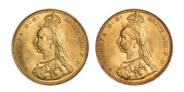 1 Соверен Соединённое королевство Великобритании и Ирландии (1801-1922) Золото Виктория (1819 - 1901)