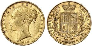 1 Соверен Сполучене королівство Великобританії та Ірландії (1801-1922) Золото Вікторія (1819 - 1901)