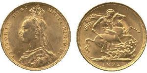 1 Соверен Сполучене королівство Великобританії та Ірландії (1801-1922) Золото Вікторія (1819 - 1901)