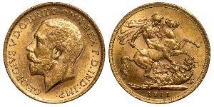 1 Соверен Сполучене королівство Великобританії та Ірландії (1801-1922) Золото Георг V (1865-1936)