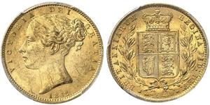 1 Соверен Сполучене королівство Великобританії та Ірландії (1801-1922) Золото Вікторія (1819 - 1901)