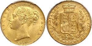 1 Соверен Сполучене королівство Великобританії та Ірландії (1801-1922) Золото Вікторія (1819 - 1901)