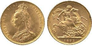 1 Соверен Сполучене королівство Великобританії та Ірландії (1801-1922) Золото Вікторія (1819 - 1901)