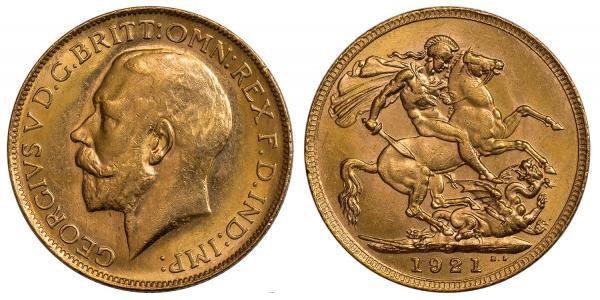 1 Соверен Сполучене королівство Великобританії та Ірландії (1801-1922) Золото Георг V (1865-1936)