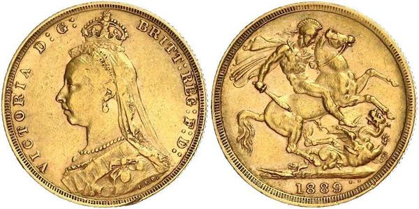 1 Соверен Сполучене королівство Великобританії та Ірландії (1801-1922) Золото Вікторія (1819 - 1901)