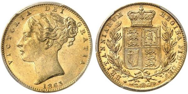 1 Соверен Сполучене королівство Великобританії та Ірландії (1801-1922) Золото Вікторія (1819 - 1901)