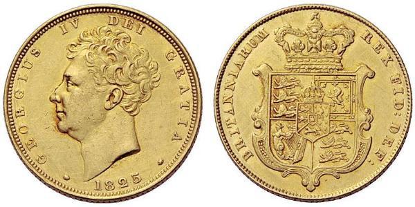 1 Соверен Сполучене королівство Великобританії та Ірландії (1801-1922) Золото Георг IV (1762-1830)