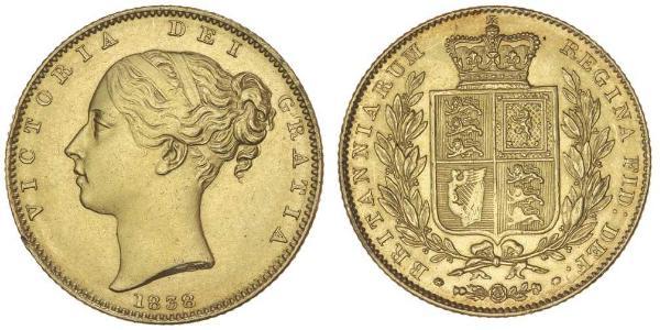 1 Соверен Сполучене королівство Великобританії та Ірландії (1801-1922) Золото Вікторія (1819 - 1901)