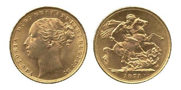 1 Соверен Сполучене королівство Великобританії та Ірландії (1801-1922) Золото Вікторія (1819 - 1901)