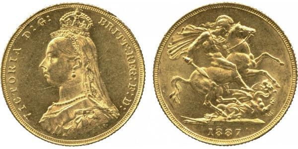 1 Соверен Сполучене королівство Великобританії та Ірландії (1801-1922) Золото Вікторія (1819 - 1901)