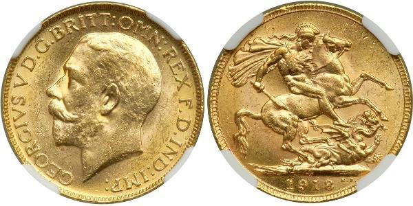 1 Соверен Сполучене королівство Великобританії та Ірландії (1801-1922) Золото Георг V (1865-1936)