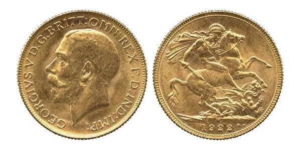 1 Соверен Сполучене королівство Великобританії та Ірландії (1801-1922) Золото Георг V (1865-1936)