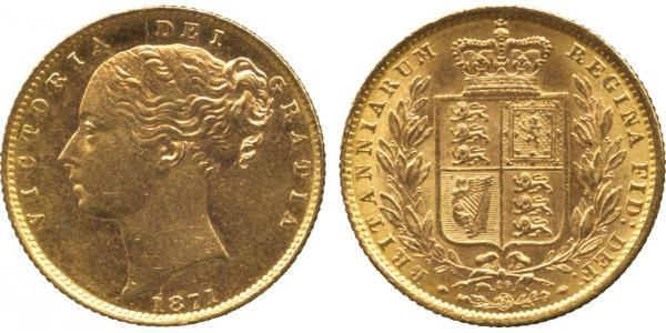 1 Соверен Сполучене королівство Великобританії та Ірландії (1801-1922) Золото Вікторія (1819 - 1901)
