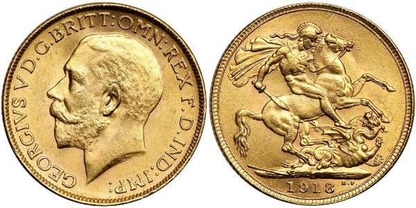 1 Соверен Сполучене королівство Великобританії та Ірландії (1801-1922) Золото Георг V (1865-1936)