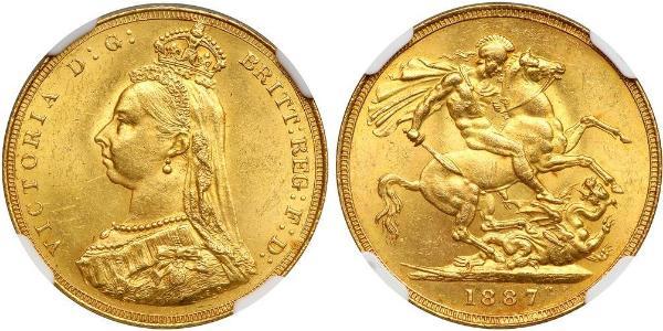 1 Соверен Сполучене королівство Великобританії та Ірландії (1801-1922) Золото Вікторія (1819 - 1901)