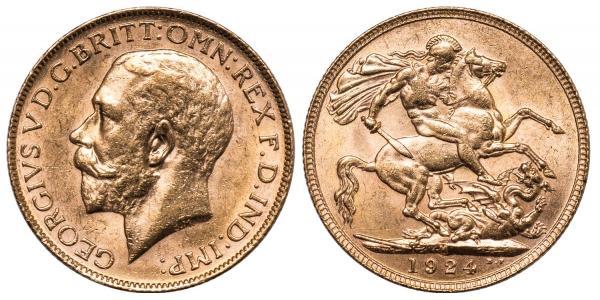 1 Соверен Сполучене королівство Великобританії та Ірландії (1801-1922) Золото Георг V (1865-1936)