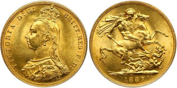 1 Соверен Сполучене королівство Великобританії та Ірландії (1801-1922) Золото Вікторія (1819 - 1901)