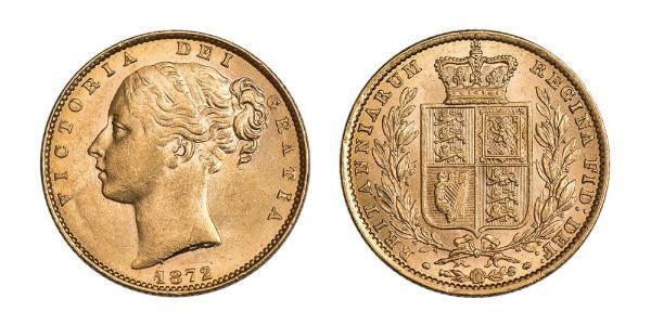 1 Соверен Сполучене королівство Великобританії та Ірландії (1801-1922) Золото Вікторія (1819 - 1901)