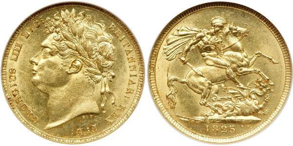 1 Соверен Сполучене королівство Великобританії та Ірландії (1801-1922) Золото Георг IV (1762-1830)