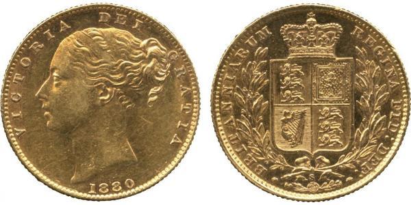 1 Соверен Сполучене королівство Великобританії та Ірландії (1801-1922) Золото Вікторія (1819 - 1901)
