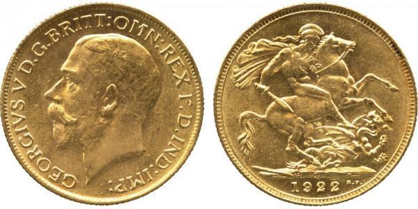 1 Соверен Сполучене королівство Великобританії та Ірландії (1801-1922) Золото Георг V (1865-1936)