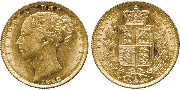 1 Соверен Сполучене королівство Великобританії та Ірландії (1801-1922) Золото Вікторія (1819 - 1901)