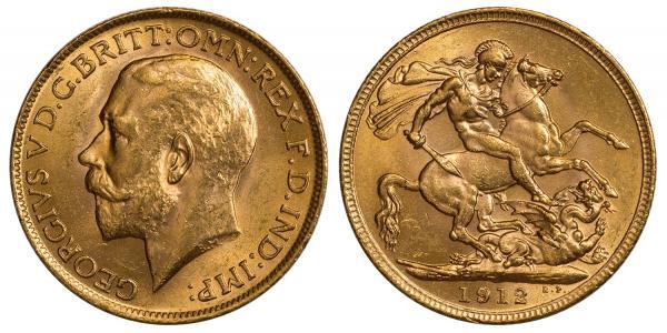 1 Соверен Сполучене королівство Великобританії та Ірландії (1801-1922) Золото Георг V (1865-1936)