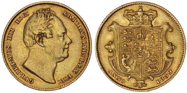 1 Соверен Сполучене королівство Великобританії та Ірландії (1801-1922) Золото Вільгельм IV (1765-1837)