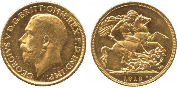 1 Соверен Сполучене королівство Великобританії та Ірландії (1801-1922) Золото Георг V (1865-1936)
