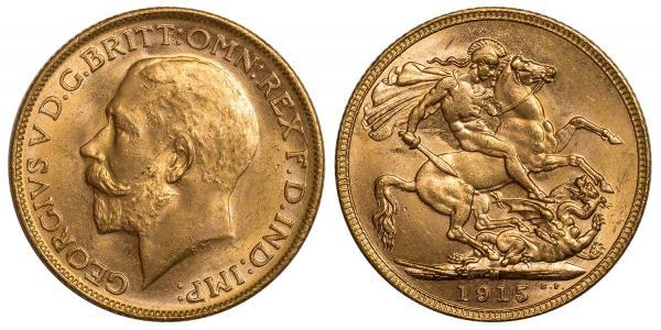 1 Соверен Сполучене королівство Великобританії та Ірландії (1801-1922) Золото Георг V (1865-1936)