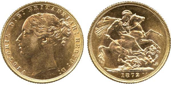 1 Соверен Сполучене королівство Великобританії та Ірландії (1801-1922) Золото Вікторія (1819 - 1901)