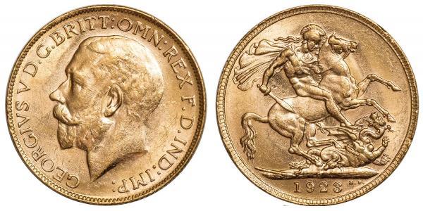 1 Соверен Сполучене королівство Великобританії та Ірландії (1801-1922) Золото Георг V (1865-1936)