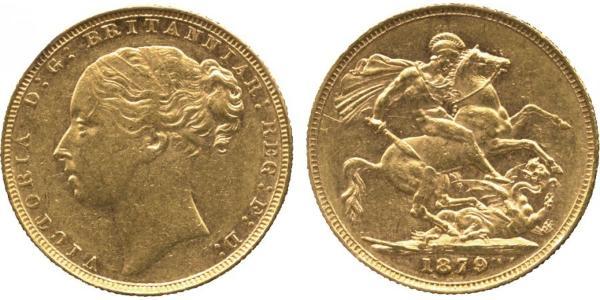 1 Соверен Сполучене королівство Великобританії та Ірландії (1801-1922) Золото Вікторія (1819 - 1901)