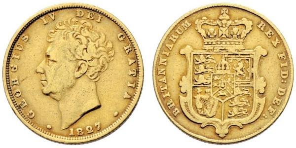 1 Соверен Сполучене королівство Великобританії та Ірландії (1801-1922) Золото Георг IV (1762-1830)