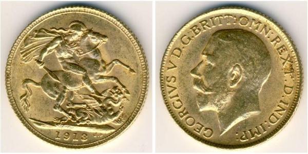 1 Соверен Сполучене королівство Великобританії та Ірландії (1801-1922) Золото Георг V (1865-1936)