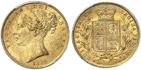1 Соверен Сполучене королівство Великобританії та Ірландії (1801-1922) Золото Вікторія (1819 - 1901)