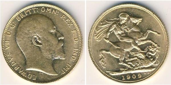 1 Соверен Сполучене королівство Великобританії та Ірландії (1801-1922) Золото Едвард VII (1841-1910)