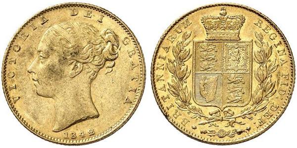 1 Соверен Сполучене королівство Великобританії та Ірландії (1801-1922) Золото Вікторія (1819 - 1901)