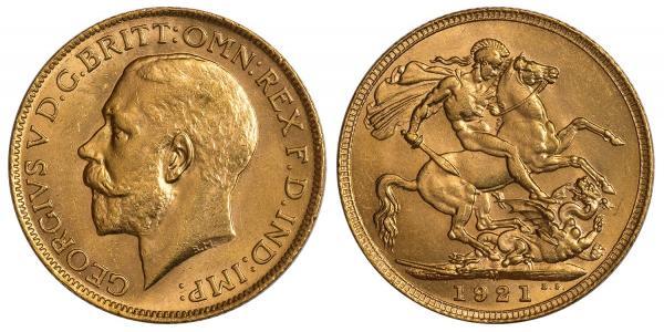 1 Соверен Сполучене королівство Великобританії та Ірландії (1801-1922) Золото Георг V (1865-1936)
