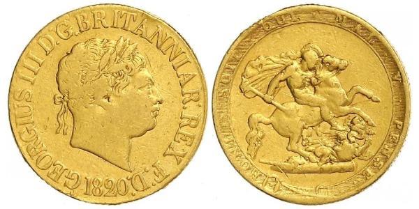 1 Соверен Сполучене королівство Великобританії та Ірландії (1801-1922) / Велика Британія  Золото Георг III (1738-1820)