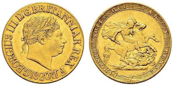 1 Соверен Сполучене королівство Великобританії та Ірландії (1801-1922) / Велика Британія  Золото Георг III (1738-1820)