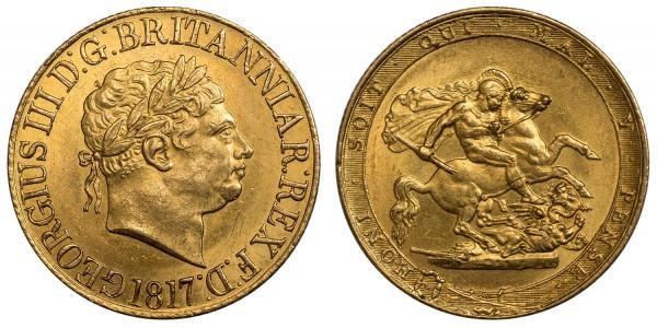 1 Соверен Сполучене королівство Великобританії та Ірландії (1801-1922) / Велика Британія  Золото Георг III (1738-1820)