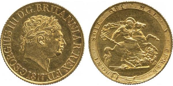 1 Соверен Сполучене королівство Великобританії та Ірландії (1801-1922) / Велика Британія  Золото Георг III (1738-1820)