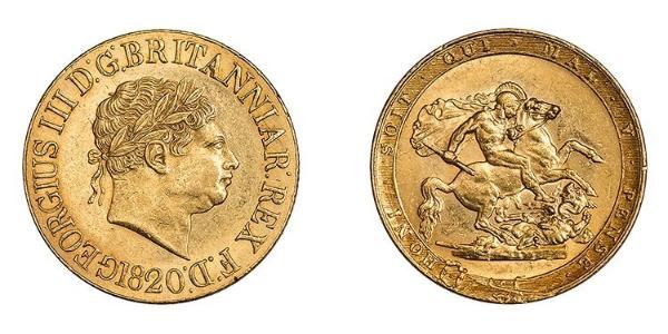 1 Соверен Сполучене королівство Великобританії та Ірландії (1801-1922) / Велика Британія  Золото Георг III (1738-1820)