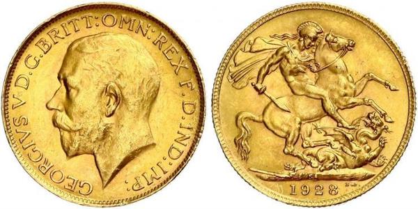 1 Соверен Южно-Африканская Республика Золото Георг V (1865-1936)